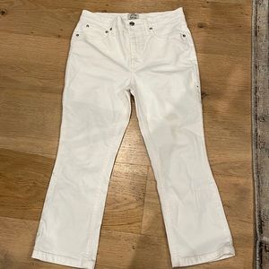 J. Crew white “Billie denim boot crop”